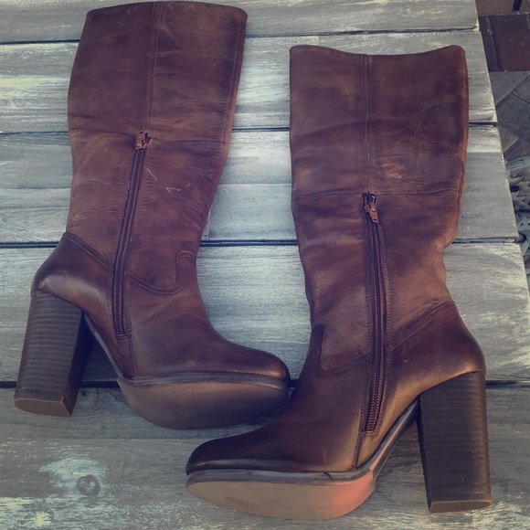 Steve Madden Hudson Cognac Brown Boots 